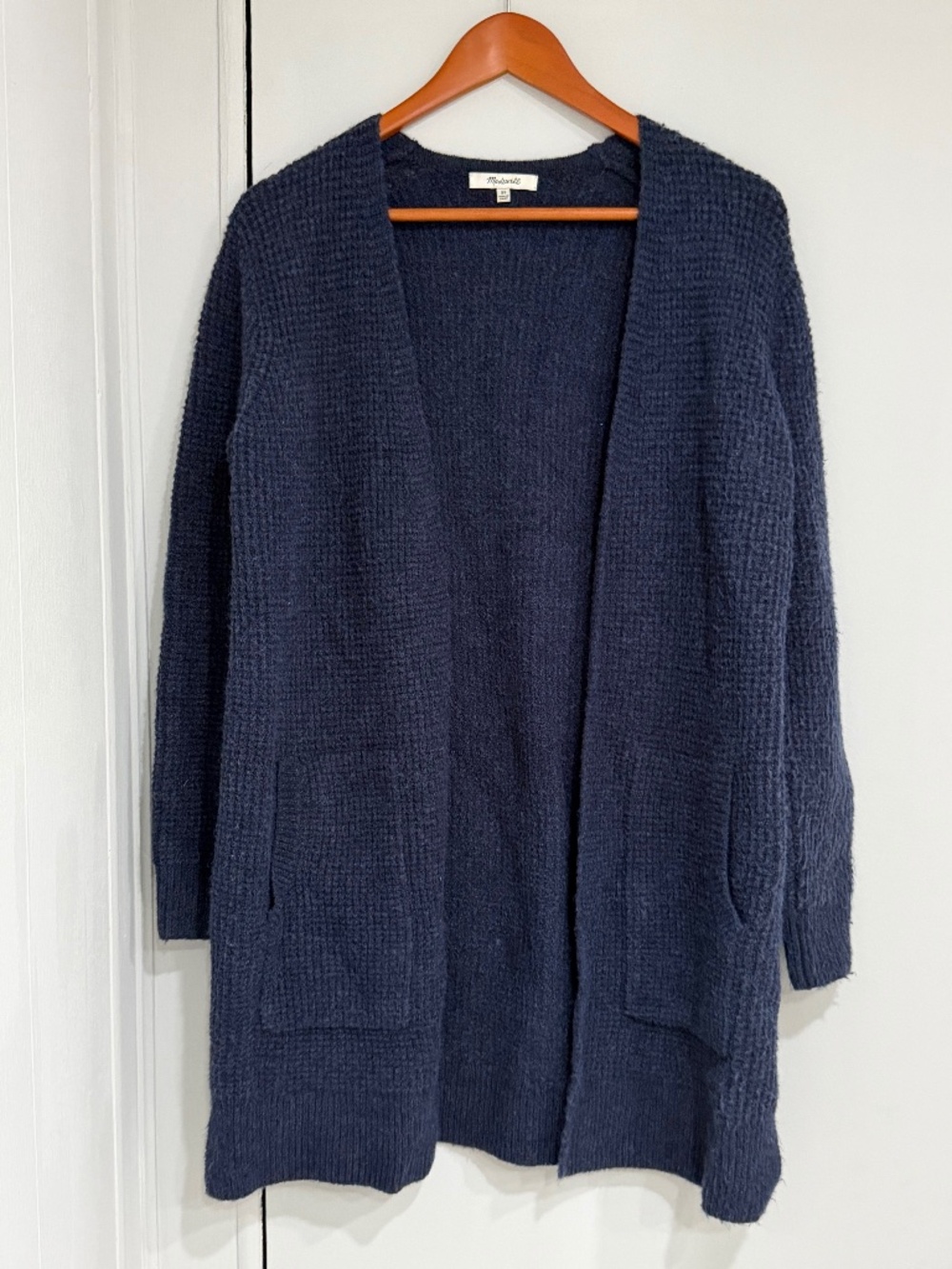 Madewell Blue Waffle Knit Cardigan
